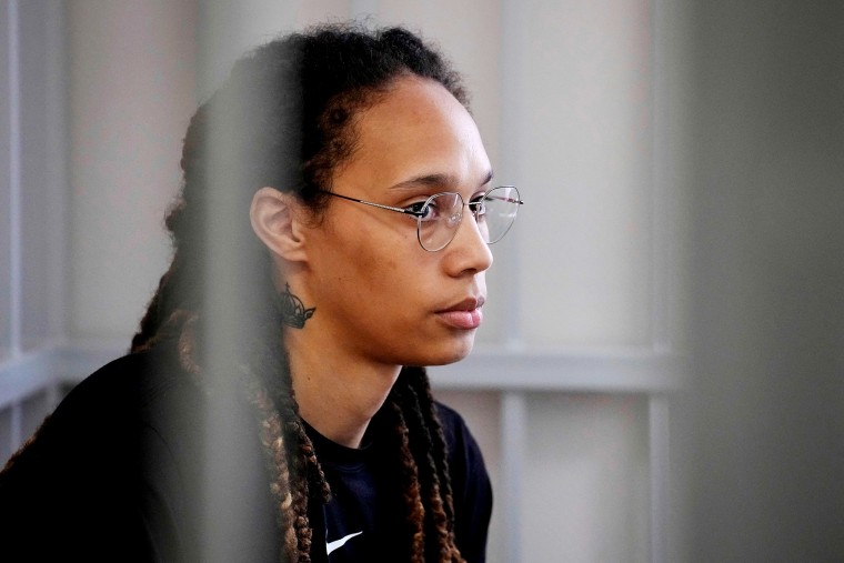 Brittney Griner before a hearing at the Khimki Court, outside Moscow on July 27.