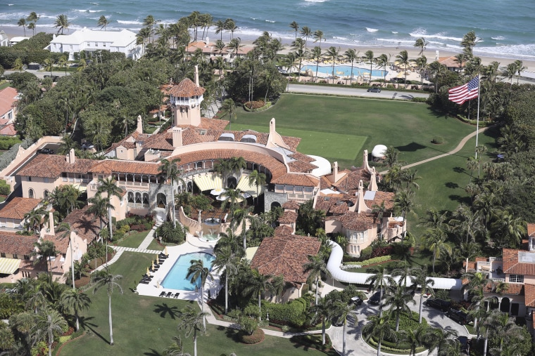 An aerial view of Mar-a-Lago in Palm Beach, Fla.