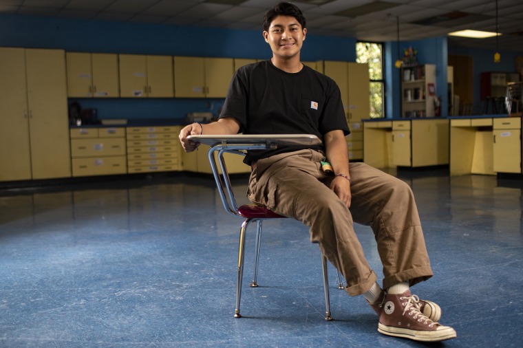 Ever Balladares plans to go to community college in the fall. His parents’ classmates used to believe that further education is important, he says, but “they don’t think that anymore.”