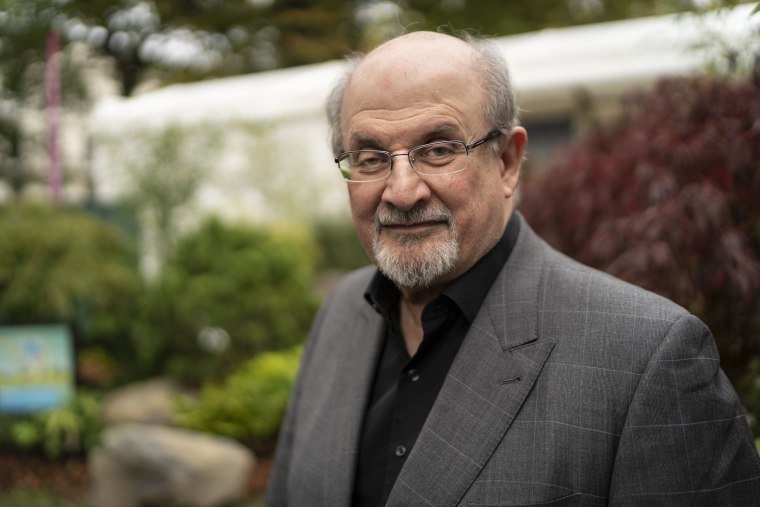 Salman Rushdie at the Cheltenham Literature Festival on Oct. 12, 2019, in Cheltenham, England.