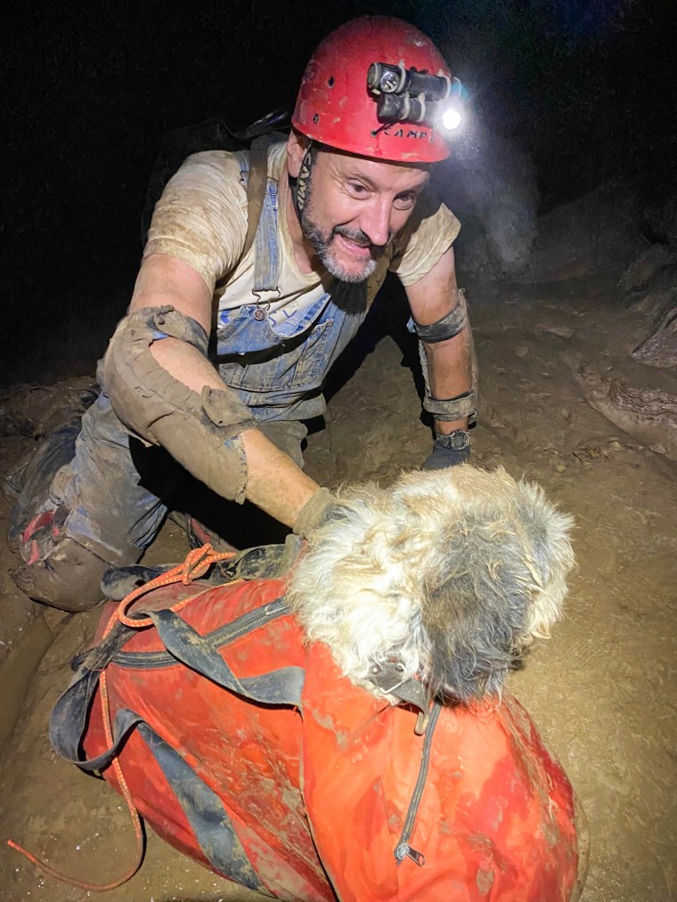 A group of cave divers saved a dog that was trapped inside a cave in Missouri for nearly two months.