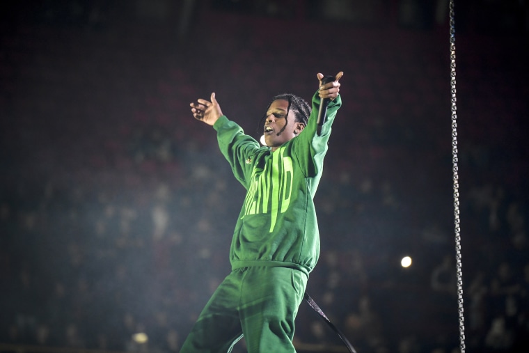 Rapper A$AP Rocky performs in Stockholm, Sweden, on Dec. 11, 2019.