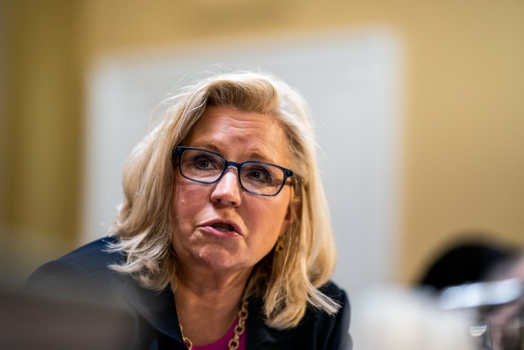 Rep. Liz Cheney, R-Wyo., speaks before the Committee on Rules on Capitol Hill on Dec. 14, 2021, in Washington.