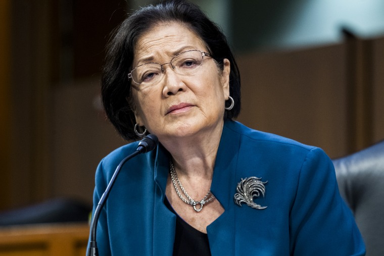 Sen. Mazie Hirono, D-Hawaii, attends a Senate Judiciary Committee hearing on Sept. 29, 2021, in Washington.