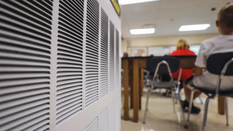 A vent system in a classroom at Gallia Academy High School in Gallipolis, Ohio.