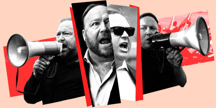 Photo illustration: Images of Alex Jones over the years.
