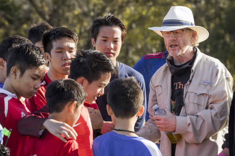 Director Ron Howard on the set of "Thirteen Lives."