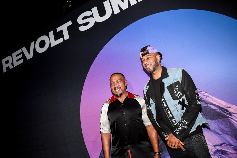 Timbaland and Swizz Beatz attend the REVOLT Summit x AT&T Summit on Sept. 12, 2019, in Atlanta.