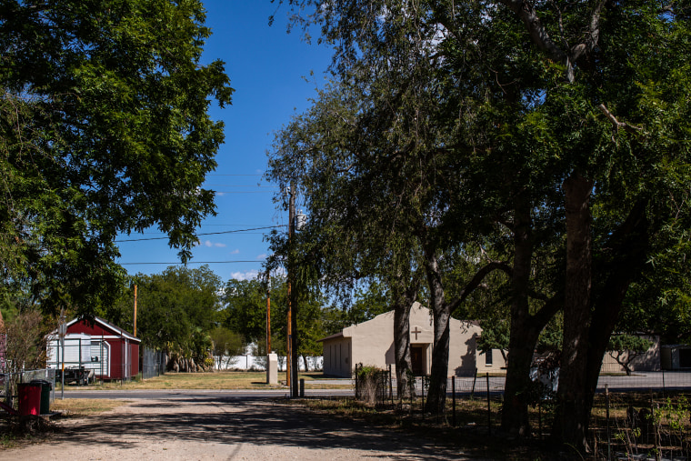 Several of the residential roads aren’t paved around Bracketville, Texas, on Aug. 10, 2022.