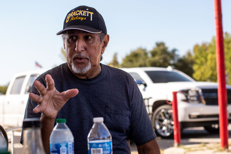David Esparza talks about his experiences with Texas State Troopers at Darla’s Kitchen in Brackettville, Texas, on Aug. 10, 2022.