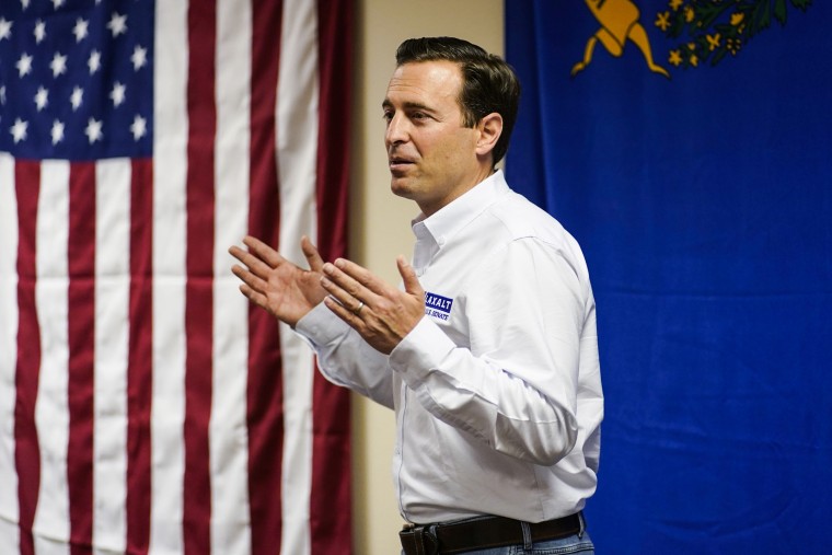 Republican Nevada Senate candidate Adam Laxalt speaks at a campaign event on June 11, 2022, in Las Vegas.