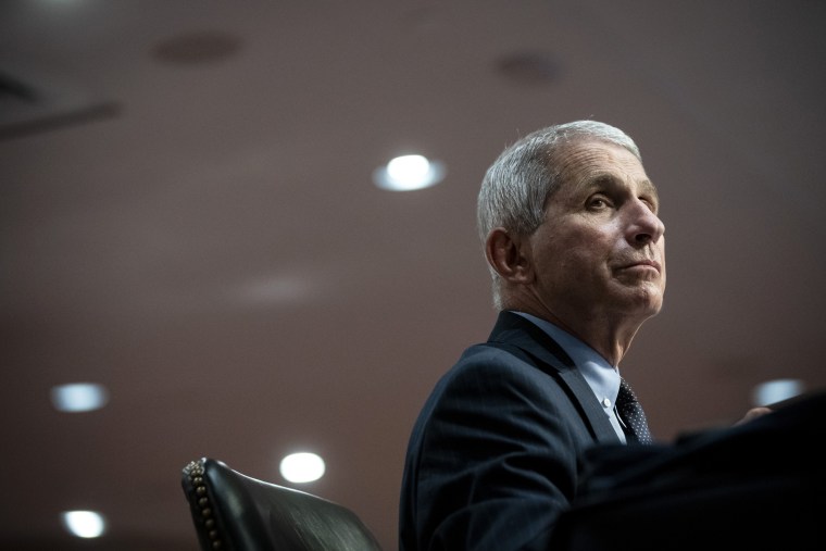 Image: Dr. Anthony Fauci, director of the National Institute of Allergy and Infectious Diseases, at a Senate hearing in Washington in 2020.