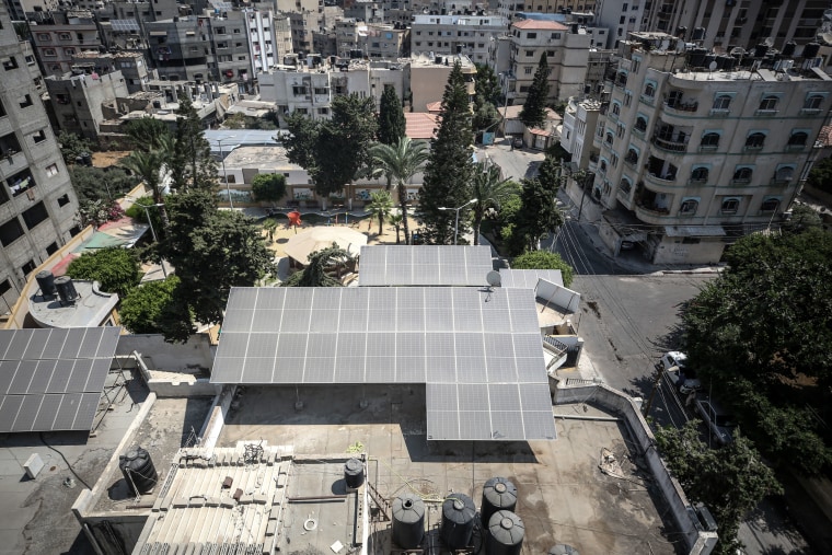 Solar panels have proven to be a lifeline at the Central Blood Bank Society, as frequent attacks disrupt power in Gaza City. 