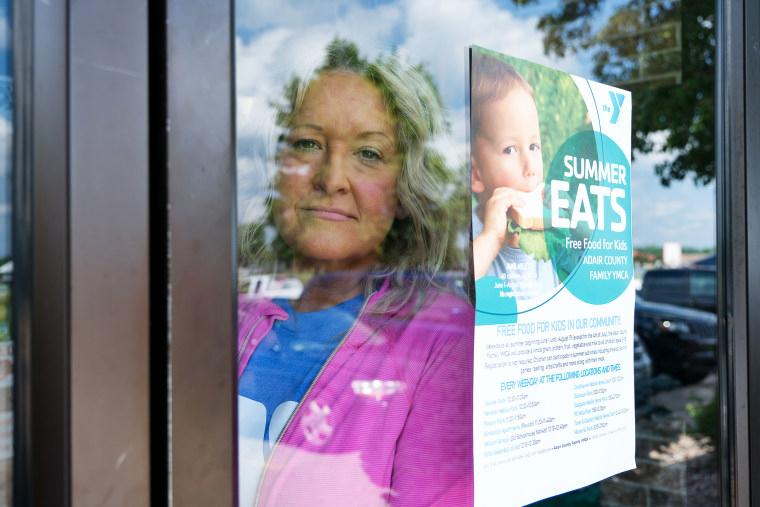 Image: Misti Hollenbeck-Harris at the Adair County Family YMCA in Kirksville, Mo., on Aug. 16, 2022.