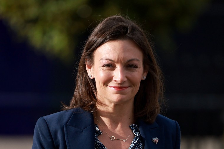 Image: Democratic candidate for governor Nikki Fried visits the Versaille restaurant on Aug. 22, 2022 in Miami.