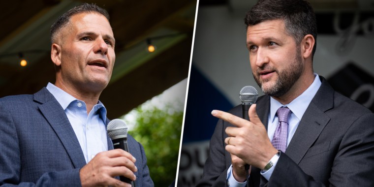 Candidates for the New York 19th Congressional district special election, from left, Republican Marcus Molinaro and Democrat Patrick Ryan