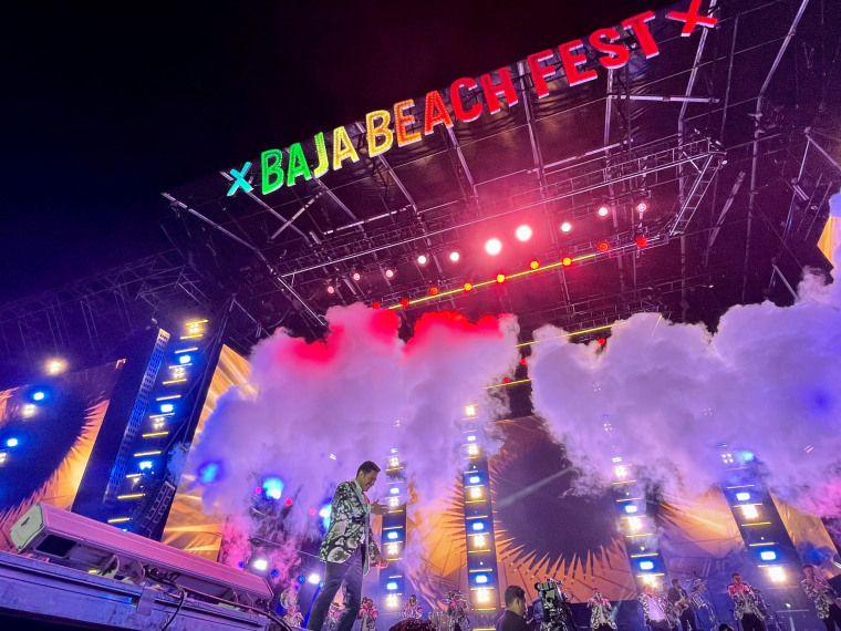 Oswaldo Silvas of Banda MS performs at Baja Beach Fest.