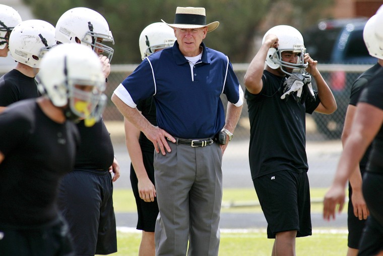 Gary Gaines coaches high school football in Odessa, Texas, on May 21, 2009.