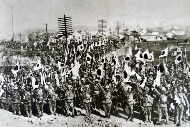 The Japanese troops in Nanking.