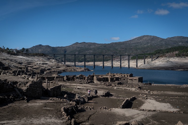 Underwater ghost village emerges after decades as prolonged drought continues to blockade Spain