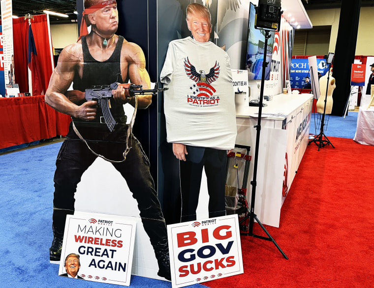 Image: Patriot Mobile's booth at CPAC in Dallas on Aug. 1, 2022.