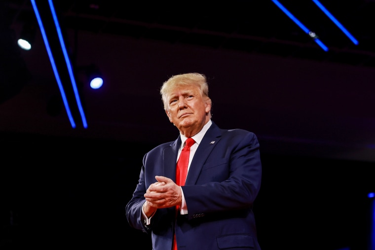 Former President Donald Trump speaks at the Conservative Political Action Conference on Feb. 26, 2022, in Orlando, Fla.