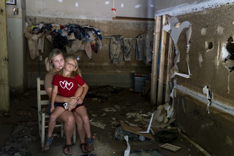 Image: Isabella Fugate, 26, and Sailer Noble, 6, at their home near Jackson, Ky., on Aug. 19, 2022.