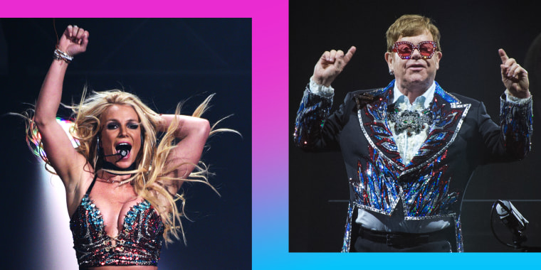 Image: Britney Spears and Elton John.