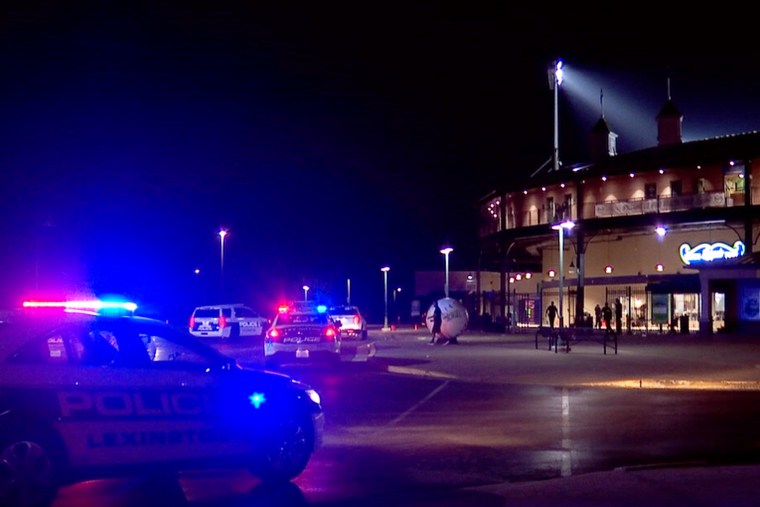 The scene of a shooting at Lexington Stadium