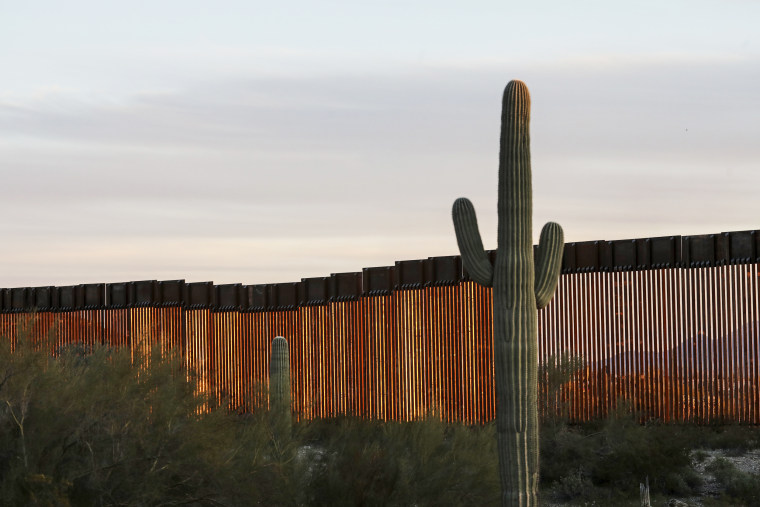 The United States-Mexico border wall in Organ Pipe National Park