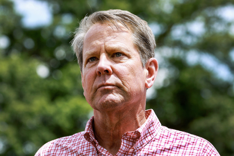 Georgia Gov. Brian Kemp during a Get Out the Vote cookout at the Hadden Estate at DGD Farms on May 21, 2022 in Watkinsville, Ga.