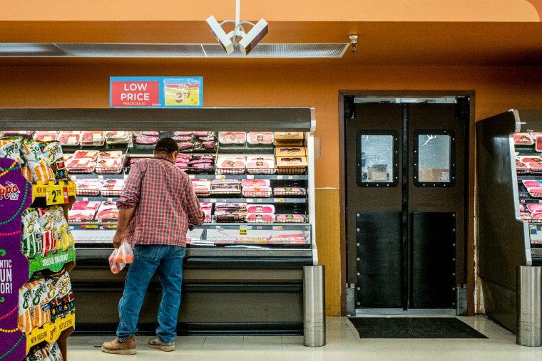 A customer shops in a Kroger grocery store on July 15, 2022, in Houston.