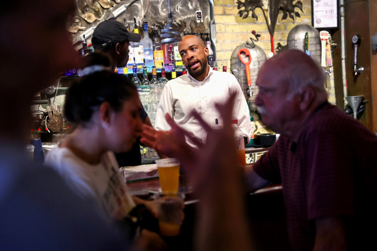 Democratic Senate candidate and Wisconsin Lt. Gov. Mandela Barnes speaks at a campaign event on Aug. 7, 2022, in Milwaukee.