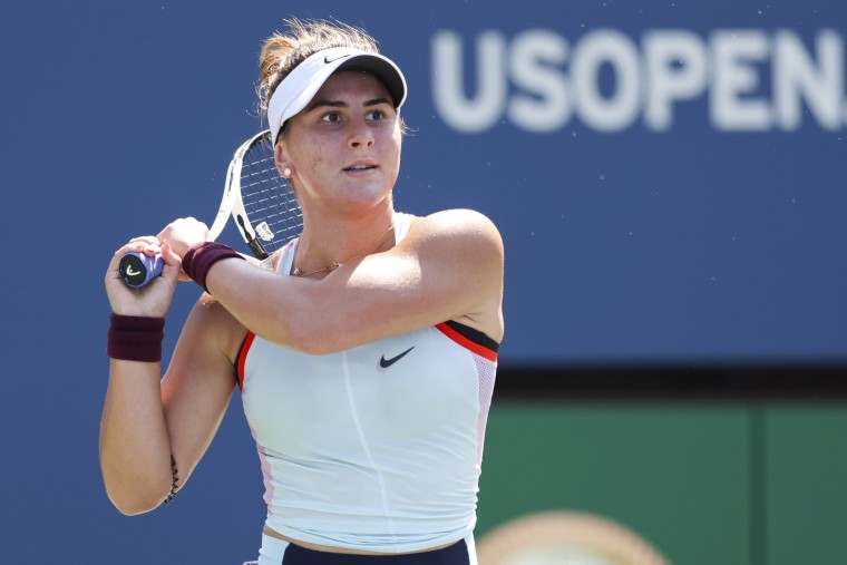 Bianca Andreescu during her singles match at the U.S. Open in Flushing, N.Y., on Monday. 
