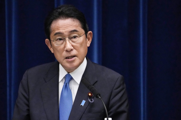 Japan's Prime Minister Fumio Kishida announces his ruling party will cut ties with the Unification Church in Tokyo on Aug. 31, 2022.