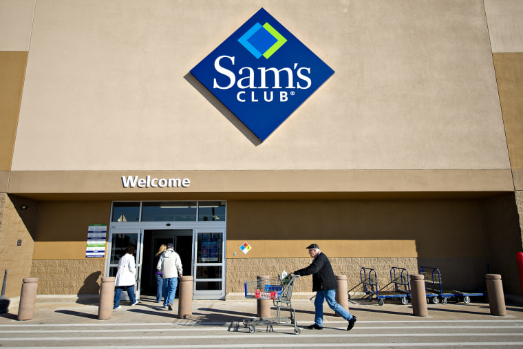 Image: Shoppers outside a Sam's Club store in Peoria, Ill.