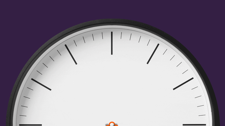 Ilustración animada de un icono naranja moviéndose por una escala de medición de peso