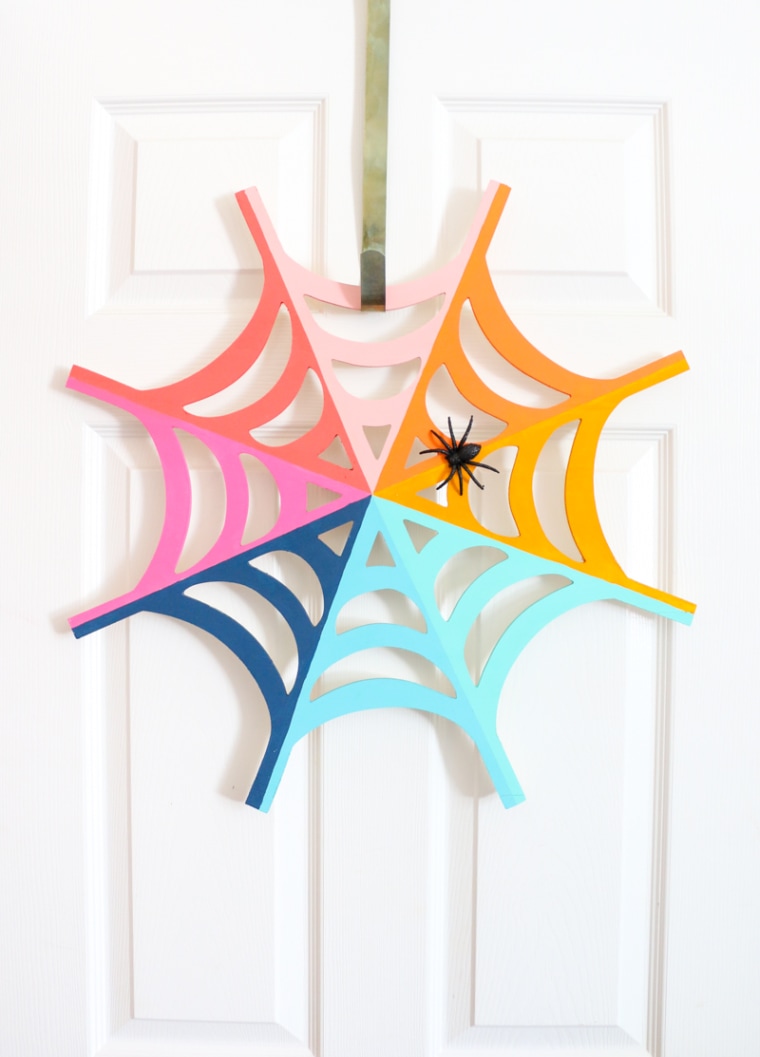 rainbow spiderweb door decoration