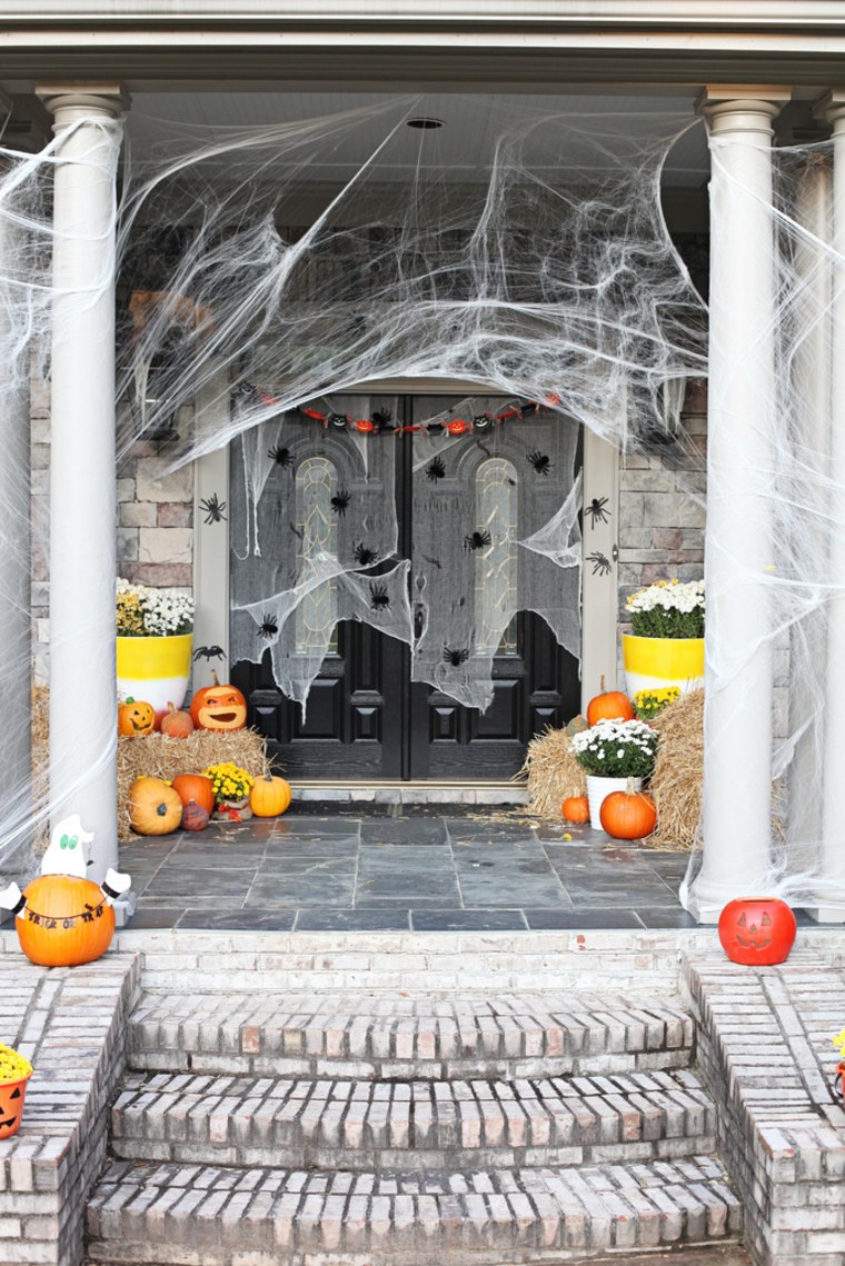 spooky web halloween door decoration