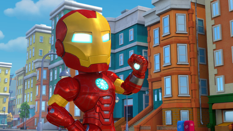 John Stamos said he is finally able to impress his 4-year-old son, Billy, with his new role as Iron Man in "Marvel's Spidey and His Amazing Friends."