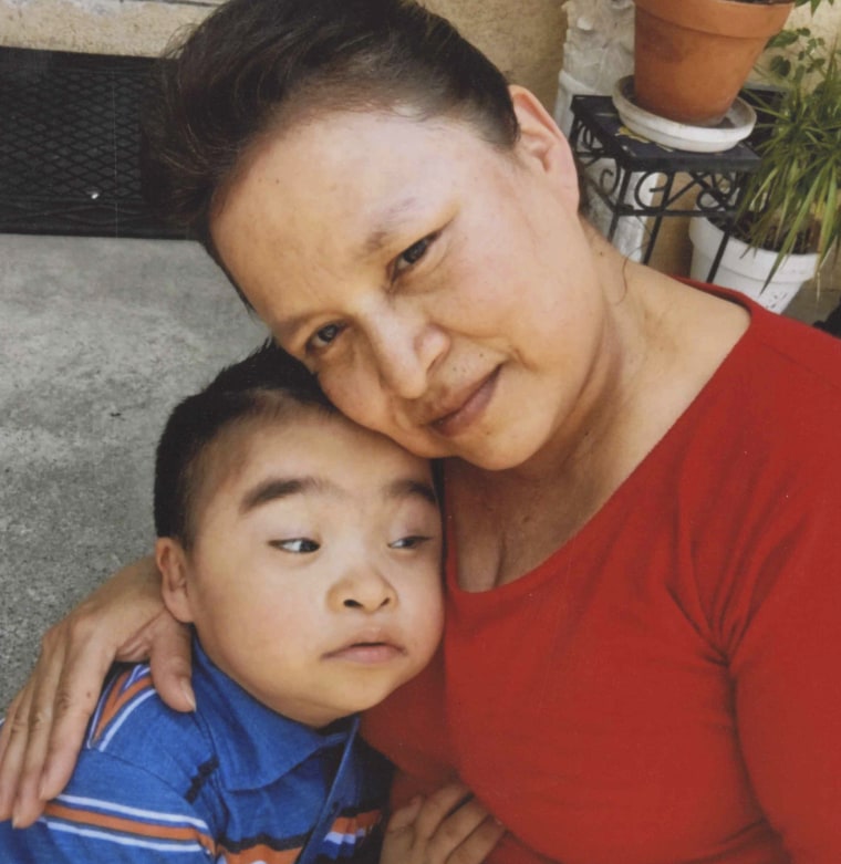 Moises Murillo, pictured with his mother Roberta Gomez, died while attending a summer program for special needs students at Sunset Elementary School in La Puente, California. (Murillo Family Photo/Carrillo Law Firm, LLP via AP)