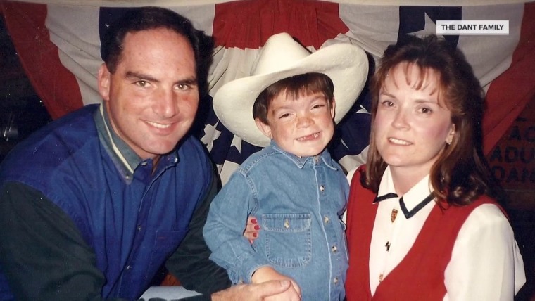 Ryan Dant with his parents, Mark and Jeanne Dant.
