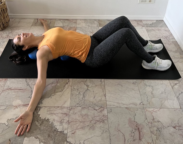 Thoracic spine foam roller exercise
