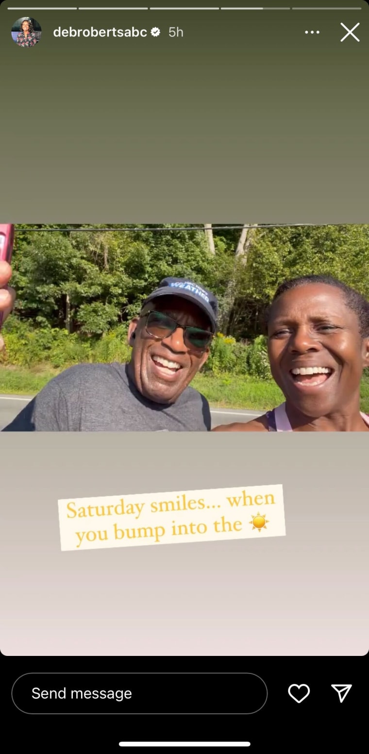 Deborah Roberts posted an Instagram story of her and her husband Al Roker while out walking on the TODAY co-host's birthday.