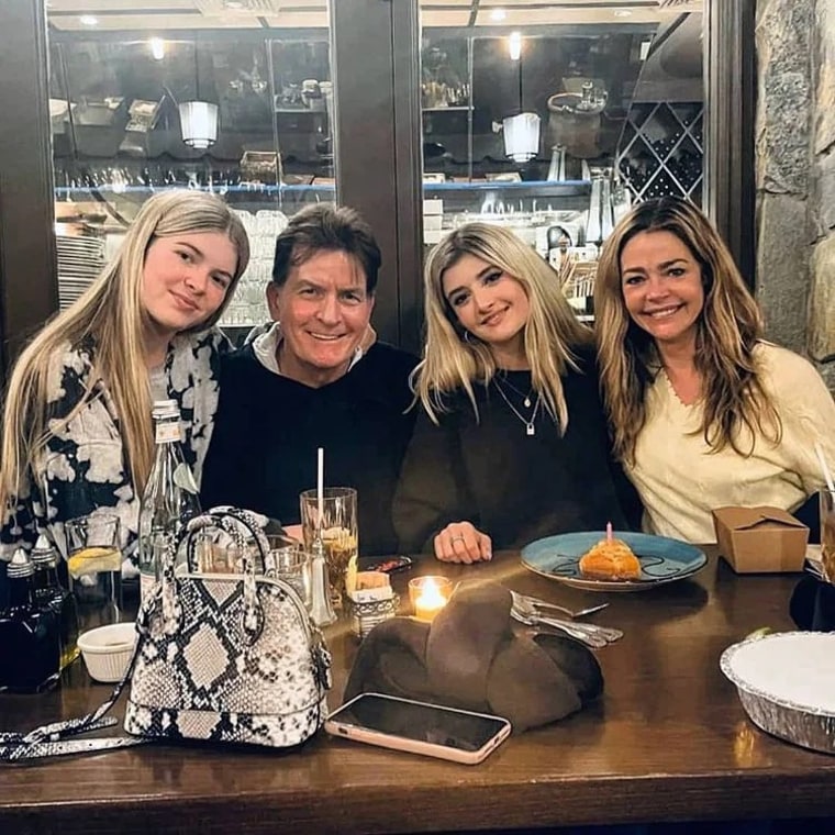 Charlie Sheen, Denise Richards and their two oldest daughters, Sam and Lola.