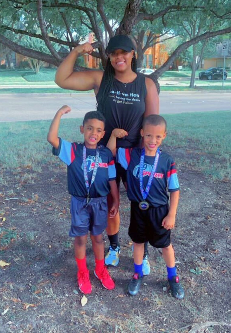 Lateasha Witherspoon with her sons, Jason and Jeremiah.