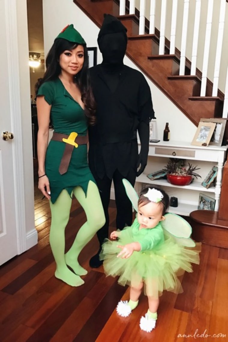 family halloween costume ideas peter pan and shadow