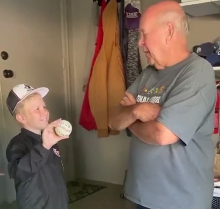 South Dakota boy, 9, signs his home run ball for his grandpa and everyone's  crying happy tears