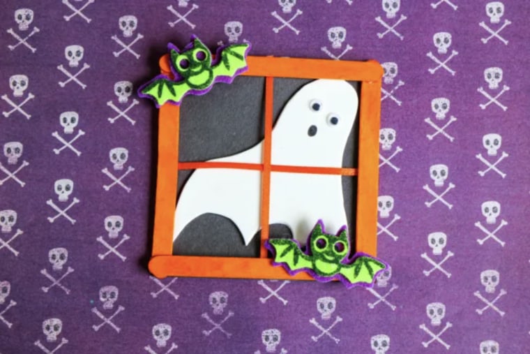 popsicle stick haunted window halloween crafts for kids