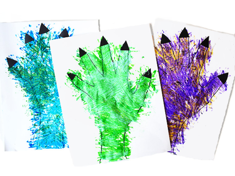 painted monster hands halloween crafts for kids